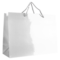 White Large Glossy Shopper Bag Thumb