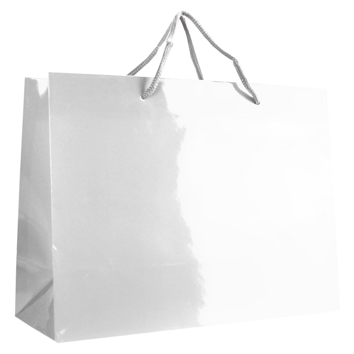 White Large Glossy Shopper Bag