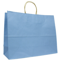 Country Blue Extra Wide Matte Color Kraft Shopper Bag Thumb