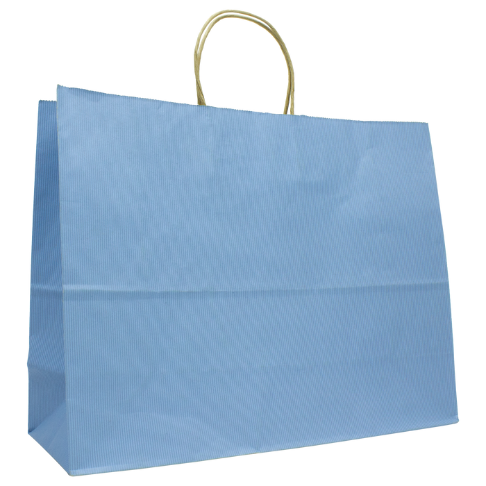 Country Blue Extra Wide Matte Color Kraft Shopper Bag