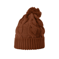 Cinnamon Mocha Cable Knit Beanie Thumb