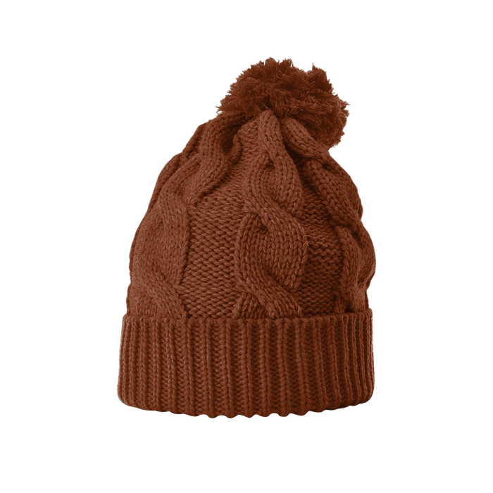 Cinnamon Mocha Cable Knit Beanie