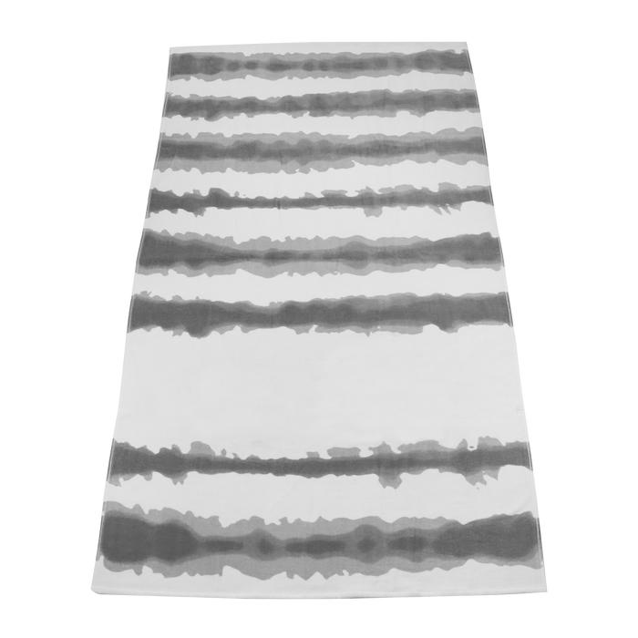 Grey Tie-Dye Striped Beach Towel