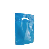 Blue Small Eco-Friendly Die Cut Plastic Bag Thumb