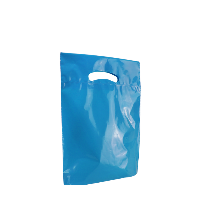 Blue Small Eco-Friendly Die Cut Plastic Bag