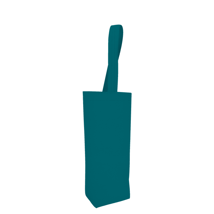 Teal 1 Bottle Vegan Leather Wine Tote