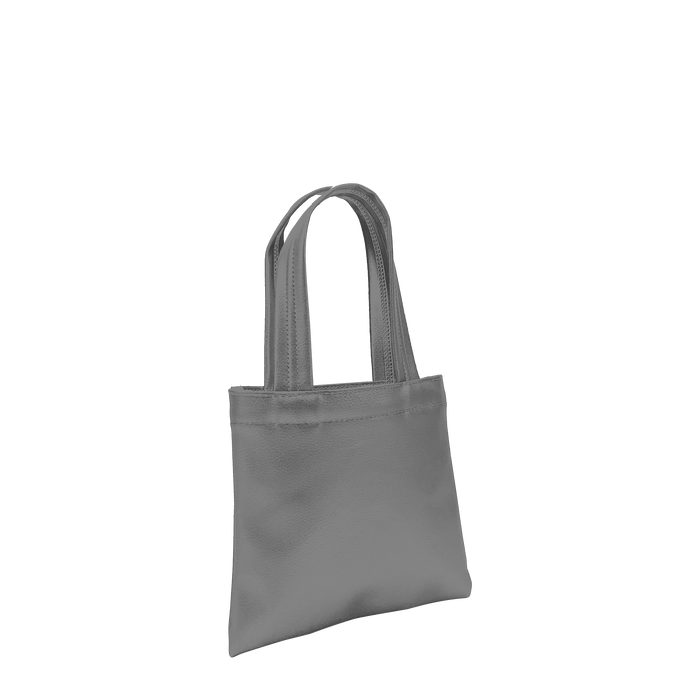 Gray Small Vegan Leather Tote Bag