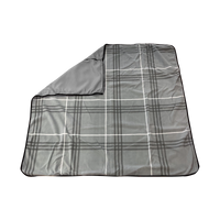 Grey and White Plaid Cilento Backpack Picnic Blanket Thumb