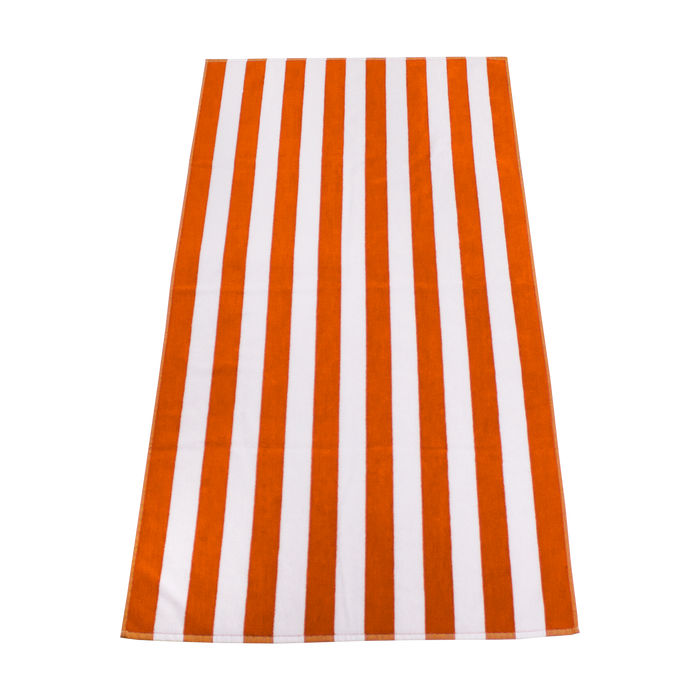 Orange Latitude Striped Beach Towel