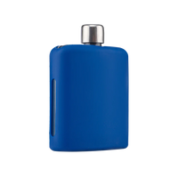 Navy Blue Glass Flask with Silicon Sleeve Thumb
