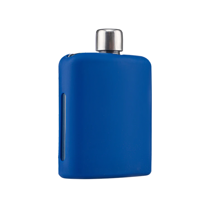 Navy Blue Glass Flask with Silicon Sleeve