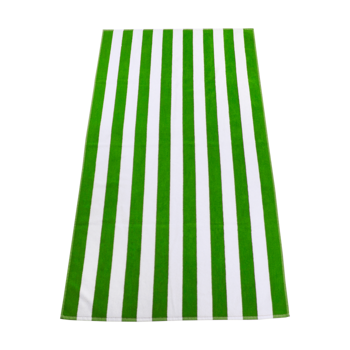 Lime Green Latitude Striped Beach Towel