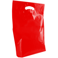 Red Medium Recyclable Die Cut Plastic Bag Thumb