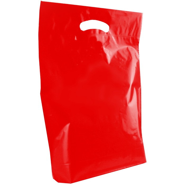 Red Medium Recyclable Die Cut Plastic Bag