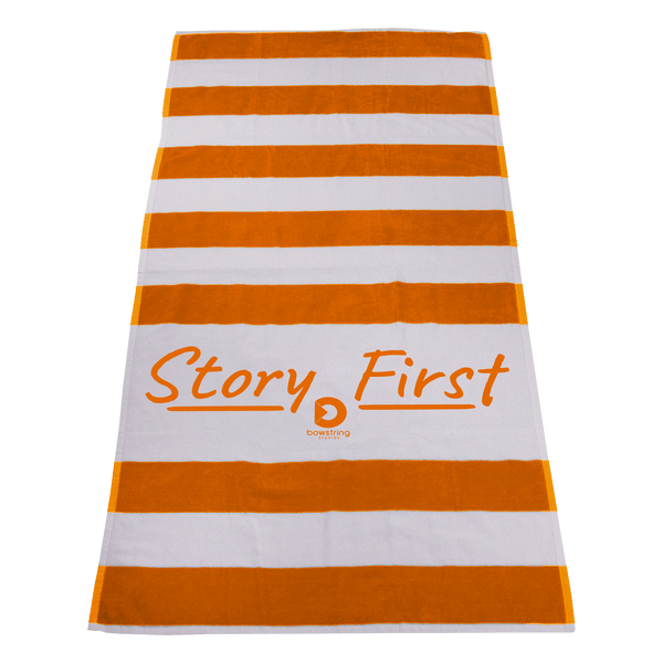 striped beach towels,  best selling towels,  silkscreen imprint, 