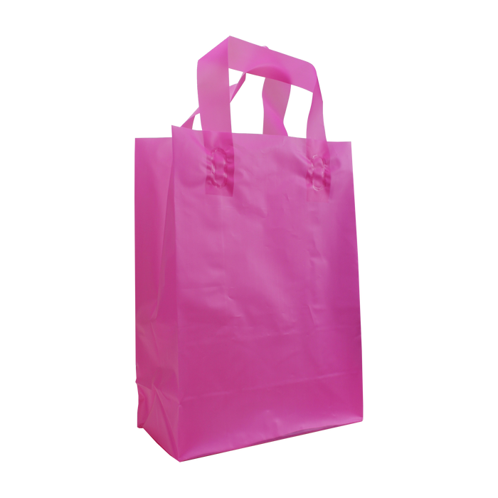 Pink Small Frosted Plastic Shopper