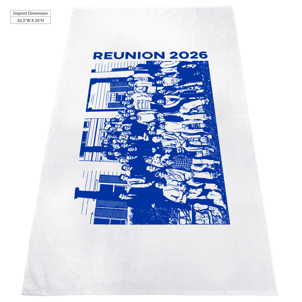 embroidery,  silkscreen imprint,  white beach towels, 
