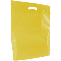 Yellow Large Eco-Friendly Die Cut Plastic Bag Thumb