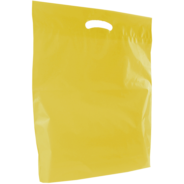 Yellow Large Eco-Friendly Die Cut Plastic Bag