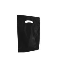 Black Small Eco-Friendly Die Cut Plastic Bag Thumb