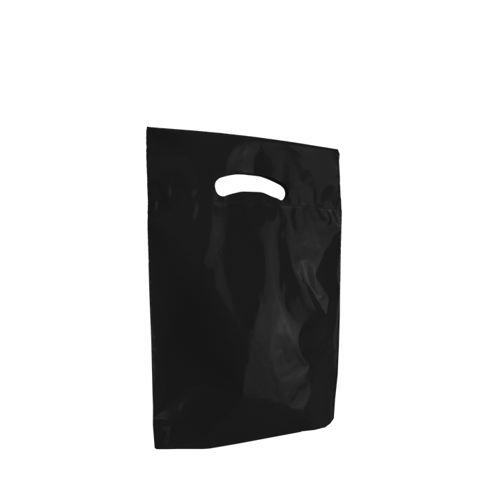 Black Small Eco-Friendly Die Cut Plastic Bag