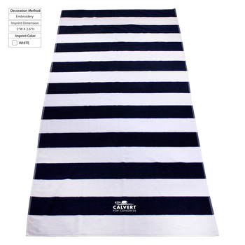 striped beach towels,  embroidery, 