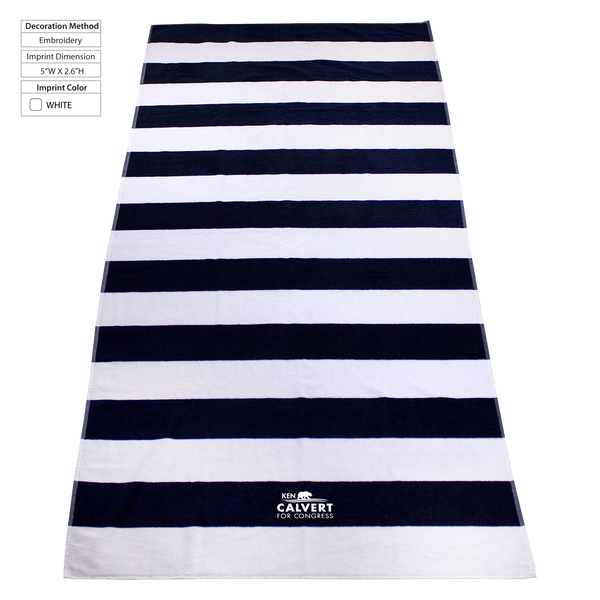 striped beach towels,  embroidery, 