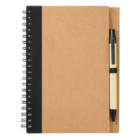 Black Eco-Friendly Spiral Notebook with Pen Thumb