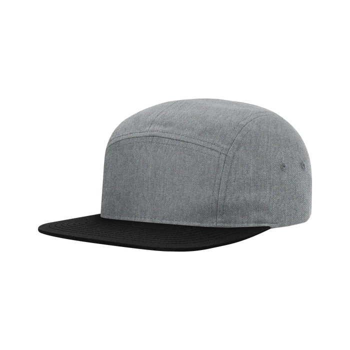 Heather Grey/Black 5-panel Cap