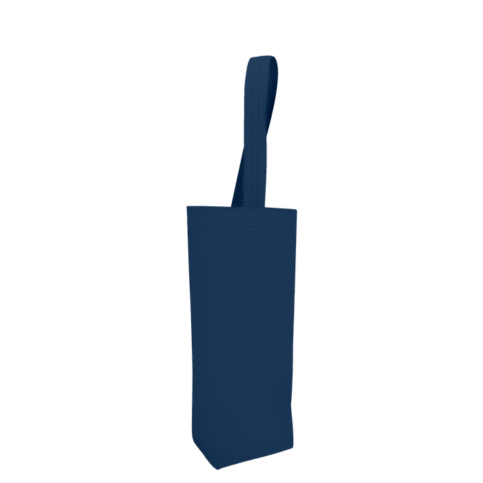 Navy Blue 1 Bottle Vegan Leather Wine Tote