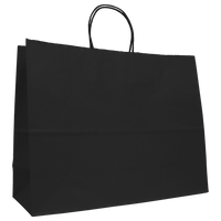 Black Extra Wide Matte Color Kraft Shopper Bag Thumb