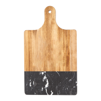 Black Black Marble and Wood Cutting Board Thumb