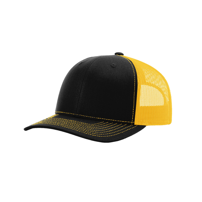 Black/Gold Richardson Trucker Snapback Hat