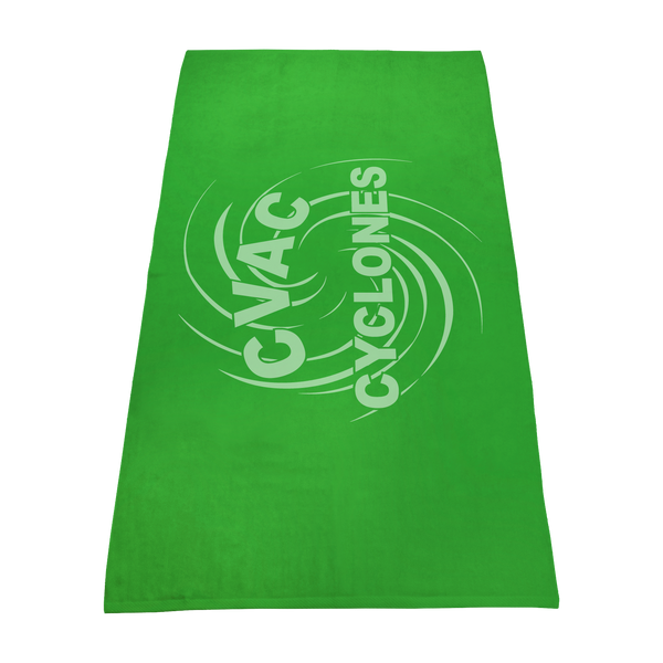 color beach towels,  silkscreen imprint, 