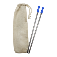 Royal Blue Reusable Stainless Straw Kit with Pouch Thumb