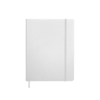 White Medium Soft Faux Leather Journal Thumb