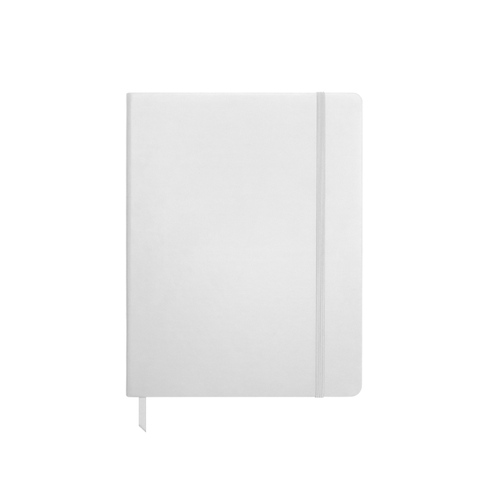 White Medium Soft Faux Leather Journal