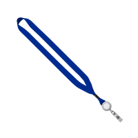 Royal/White 3/4" Lanyard with Retractable Badge Reel Thumb