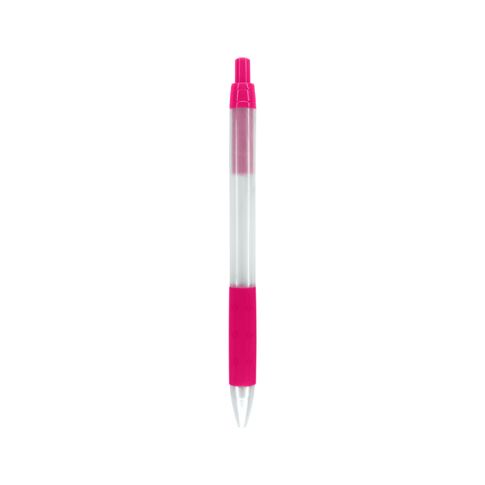 Pink with Black Ink Frosted Barrel Pen