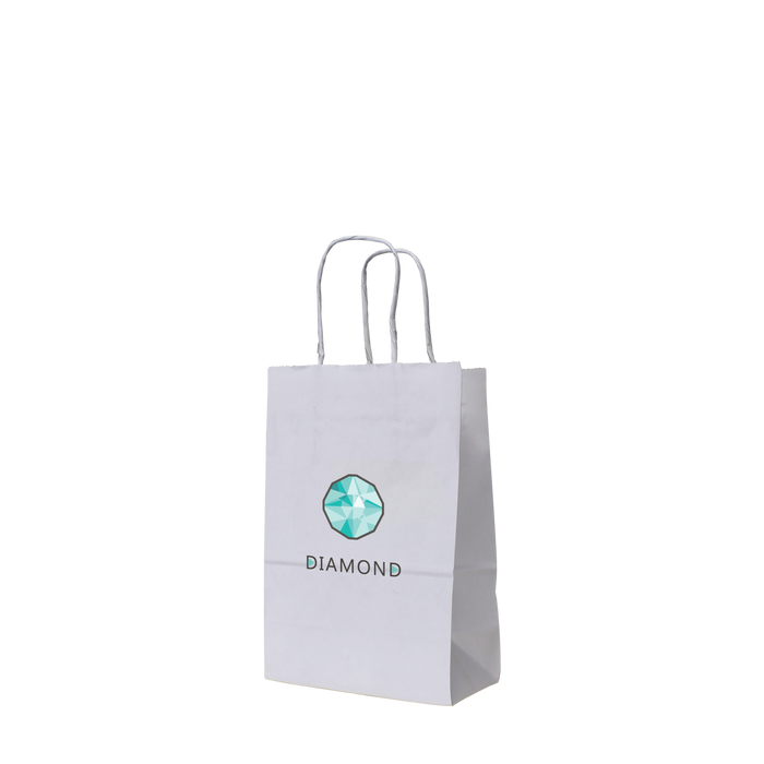  Mini White Paper Shopper Bag