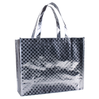 Metallic Silver DISCONTINUED-Metallic Designer Laminated Tote Thumb