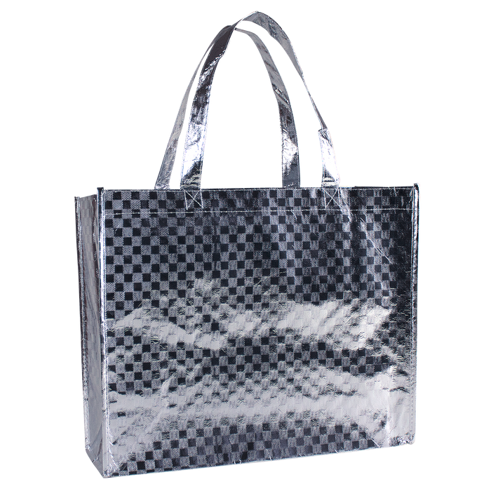 Metallic Silver DISCONTINUED-Metallic Designer Laminated Tote