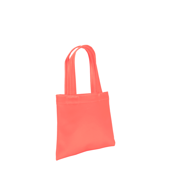 Coral Small Vegan Leather Tote Bag