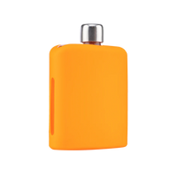 Orange Glass Flask with Silicon Sleeve Thumb
