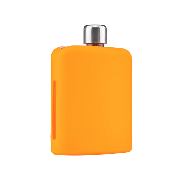 Orange Glass Flask with Silicon Sleeve