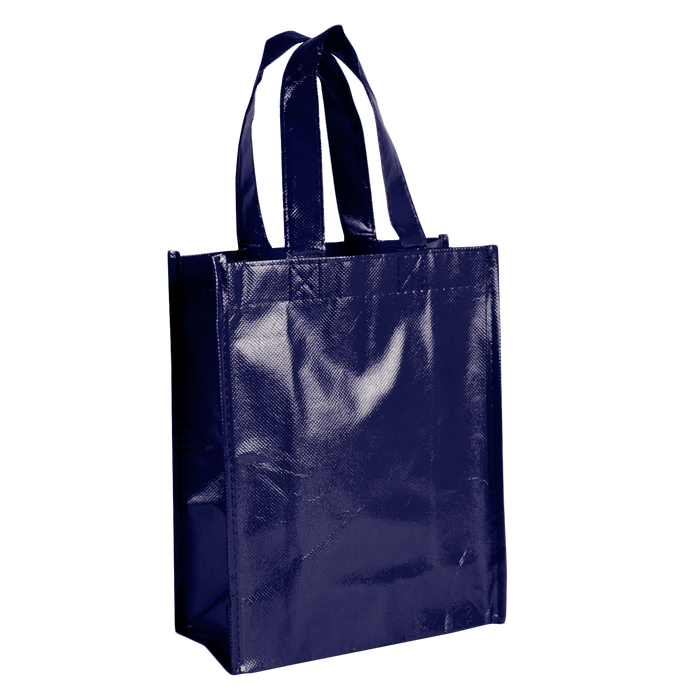 Navy Blue Laminated Fiesta Tote