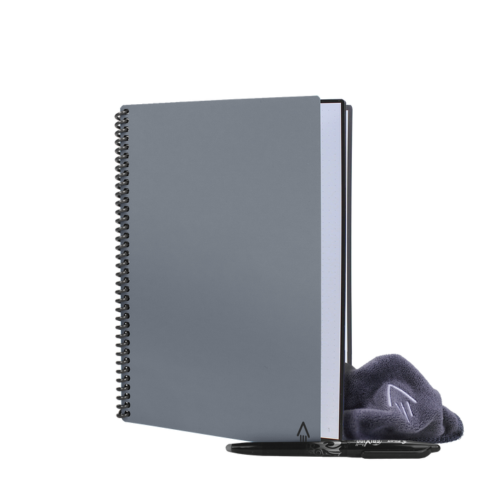 Rocketbook Core Smart Reusable Spiral Notebook, Gray, 8.5 x 11, Lined