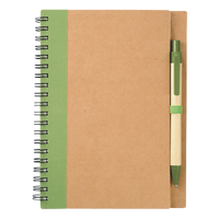 Green Eco-Friendly Spiral Notebook with Pen Thumb