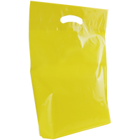 Yellow Medium Recyclable Die Cut Plastic Bag Thumb