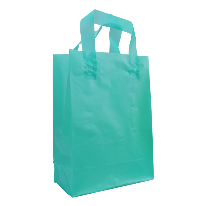 Teal Medium Frosted Plastic Shopper